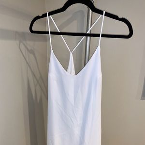 White slip mini dress